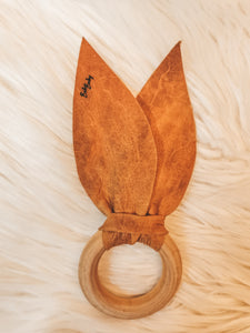 Leather Rabbit Teether